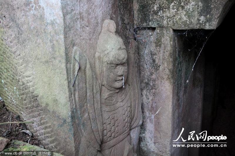 高清:四川内江发现宋代古墓 浮雕精美保存完整