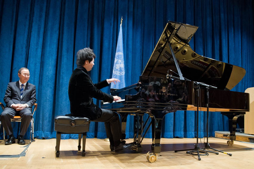 高清:中国钢琴家郎朗获任联合国和平使者
