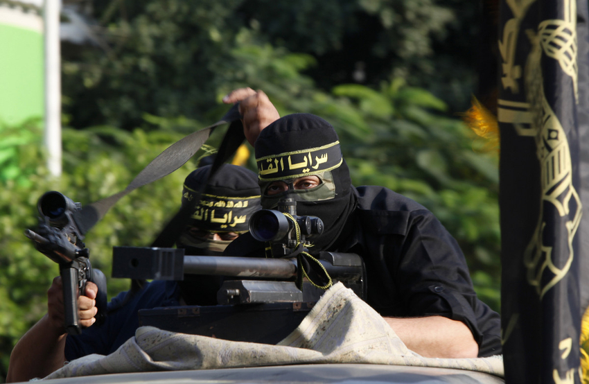 哈马斯组织武装大游行 纪念巴以武力冲突1周年【7】