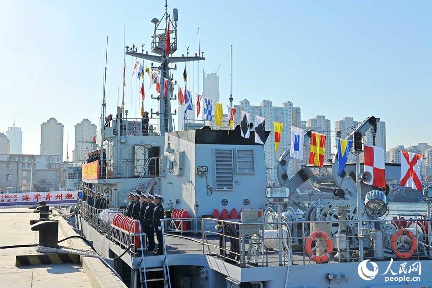 海军新型扫雷舰青州舰正式入列人民海军战斗序列4