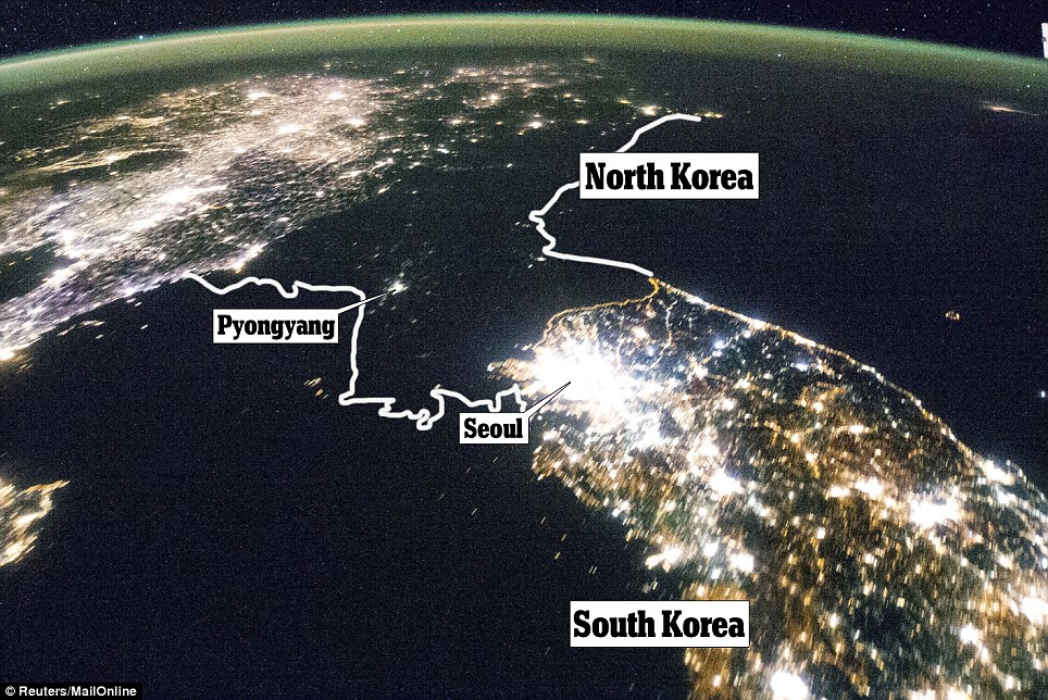 朝鲜从美国宇航局卫星图像上消失 仅平壤有零