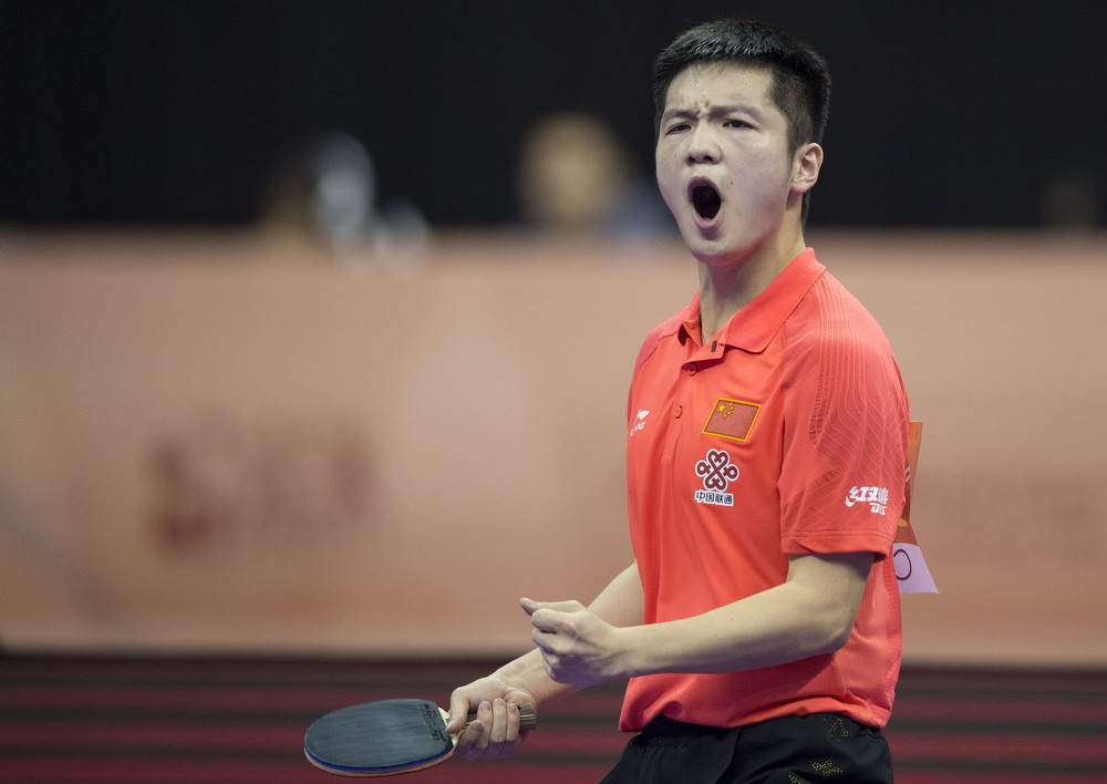乒乓球--世锦赛团体赛:中国男队晋级四强