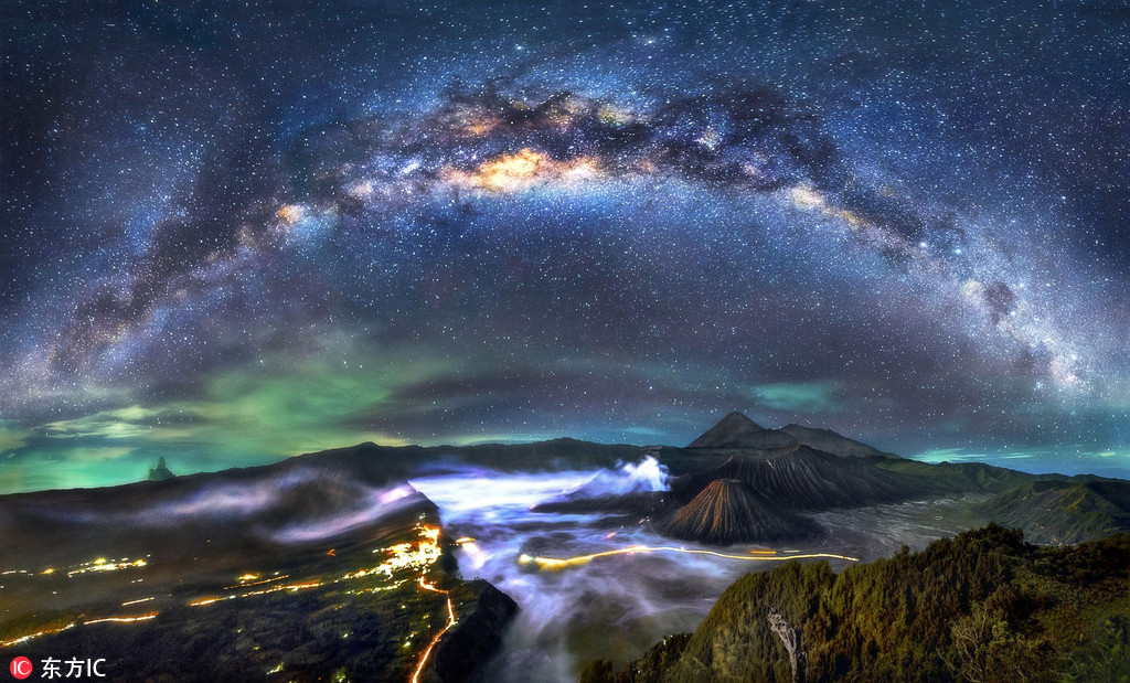 摄影师旅拍银河与火山美景星河闪耀美到窒息