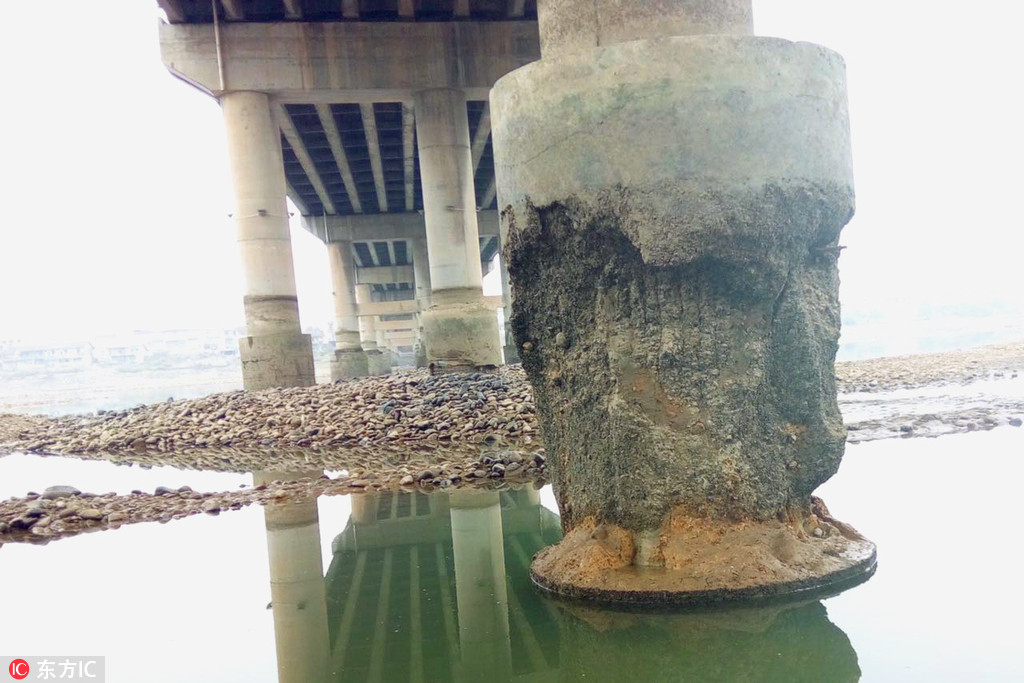 湖南慈利澧水大桥建成六年桥墩如遭“虫蛀” 曾斥资8千万打造