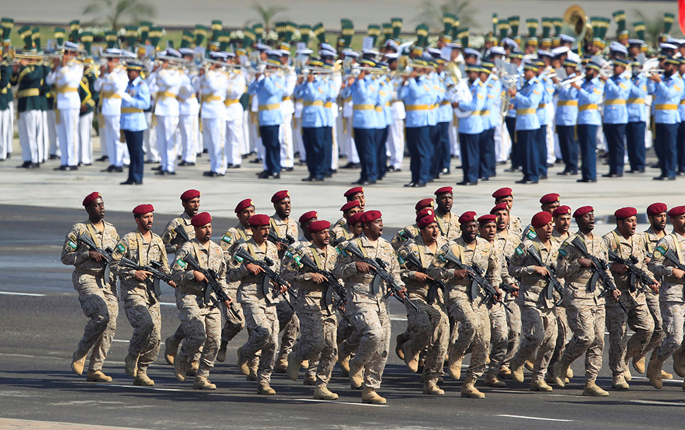 3月23日，在巴基斯坦首都伊斯蘭堡，沙特部隊應邀參加巴基斯坦閱兵式。新華社/路透