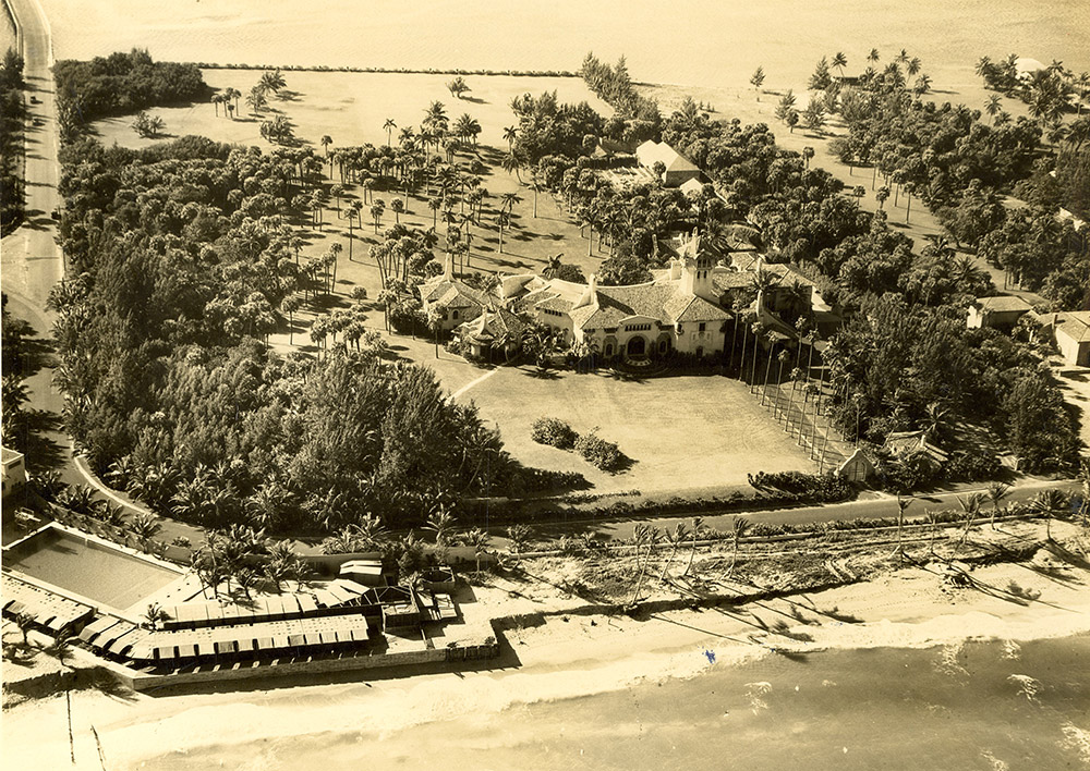 這是1937年拍攝的美國佛羅裡達州棕櫚灘海湖庄園。新華社發（棕櫚灘歷史學會供圖）
