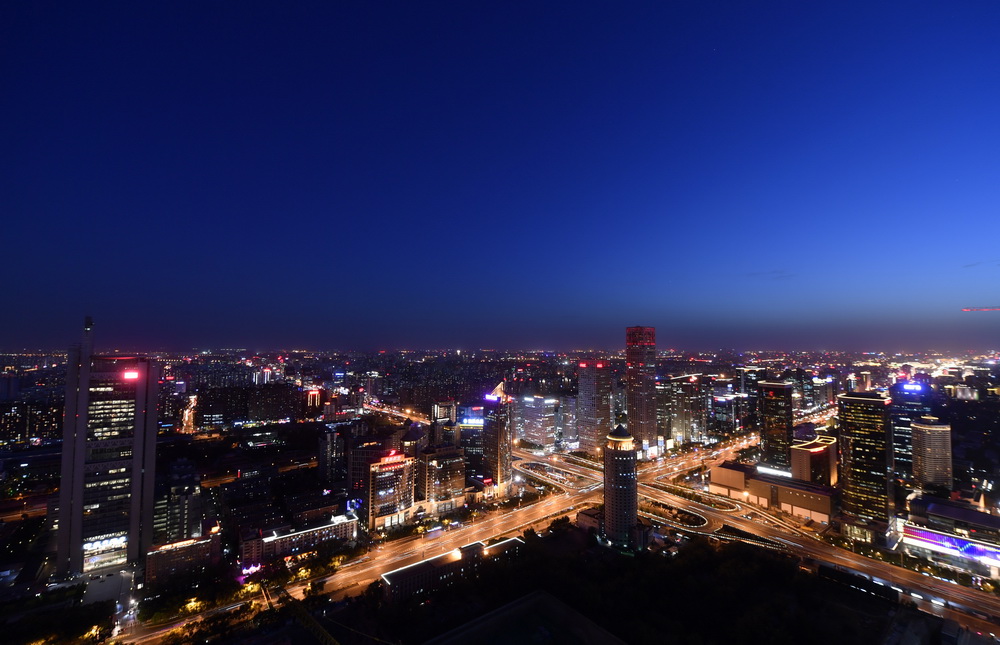 5月11日拍攝的北京CBD夜景。新華社記者金良快攝