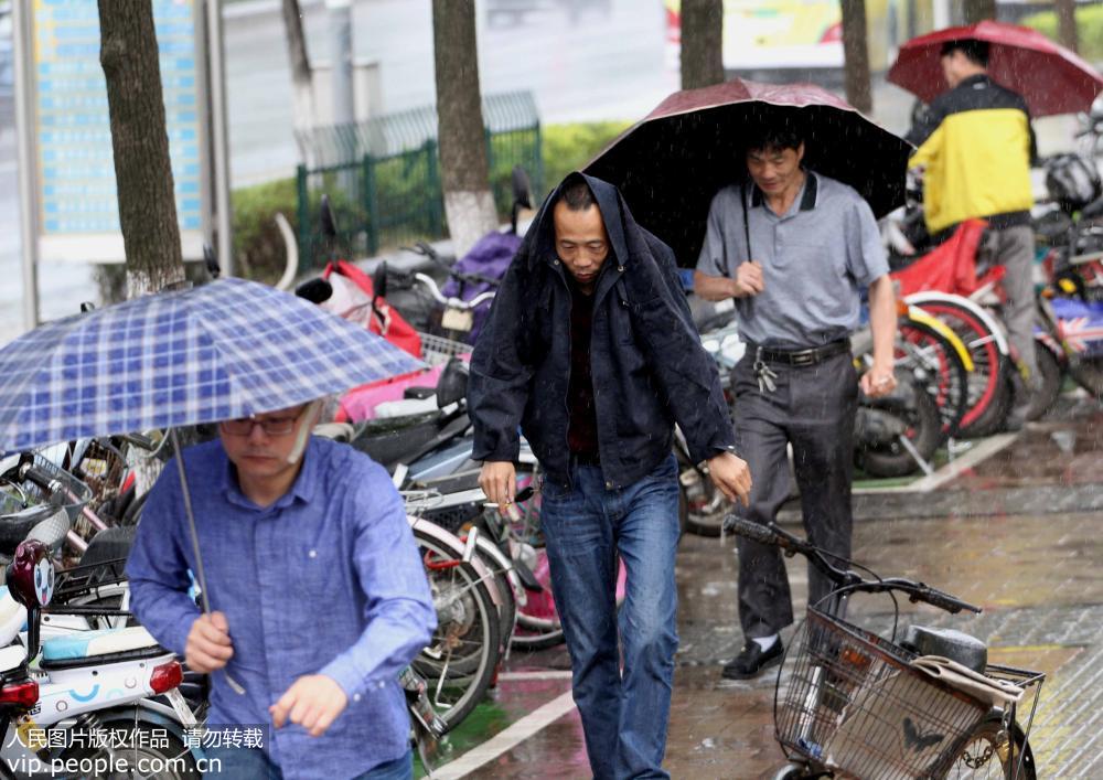 6月5日，大風大雨，出行市民措手不及。