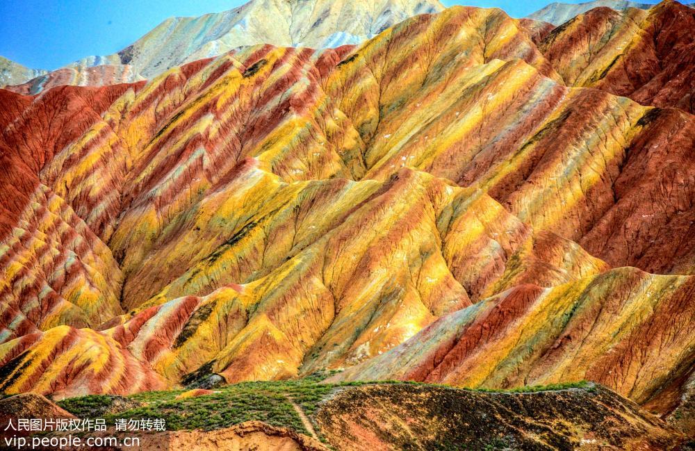 2017年9月26日，拍攝的甘肅張掖丹霞地貌群，色彩斑斕。