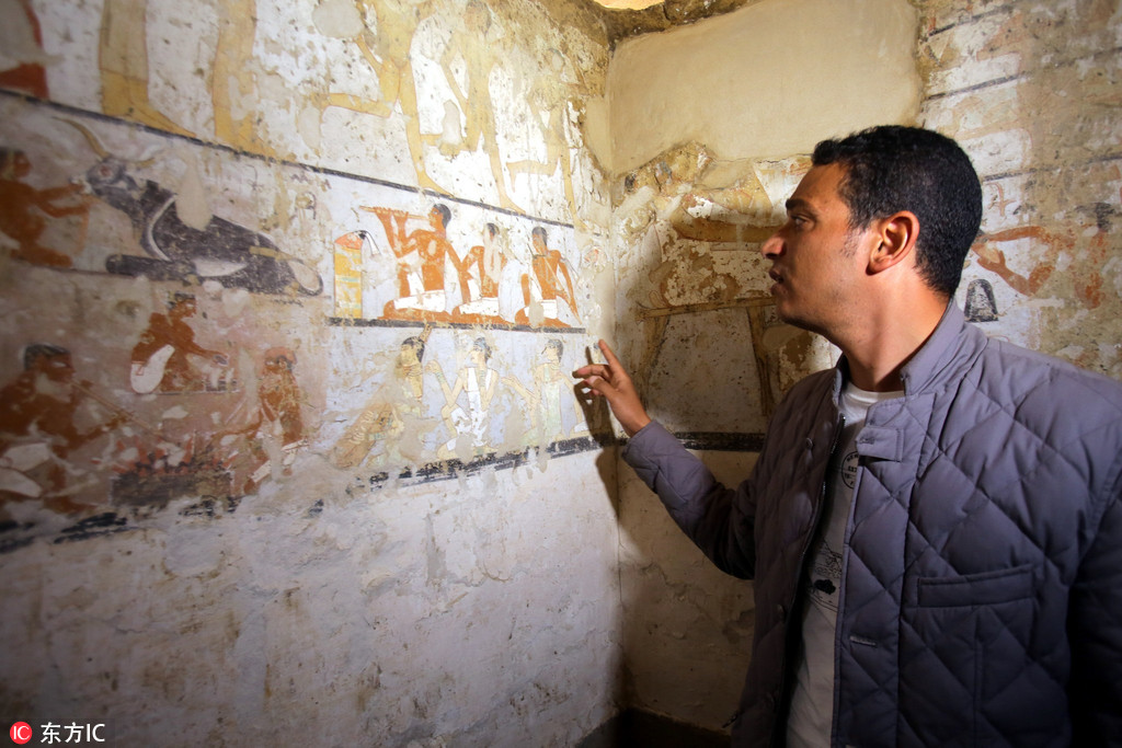 埃及發現4400年前女祭司墓穴 內有罕見壁畫保存良好