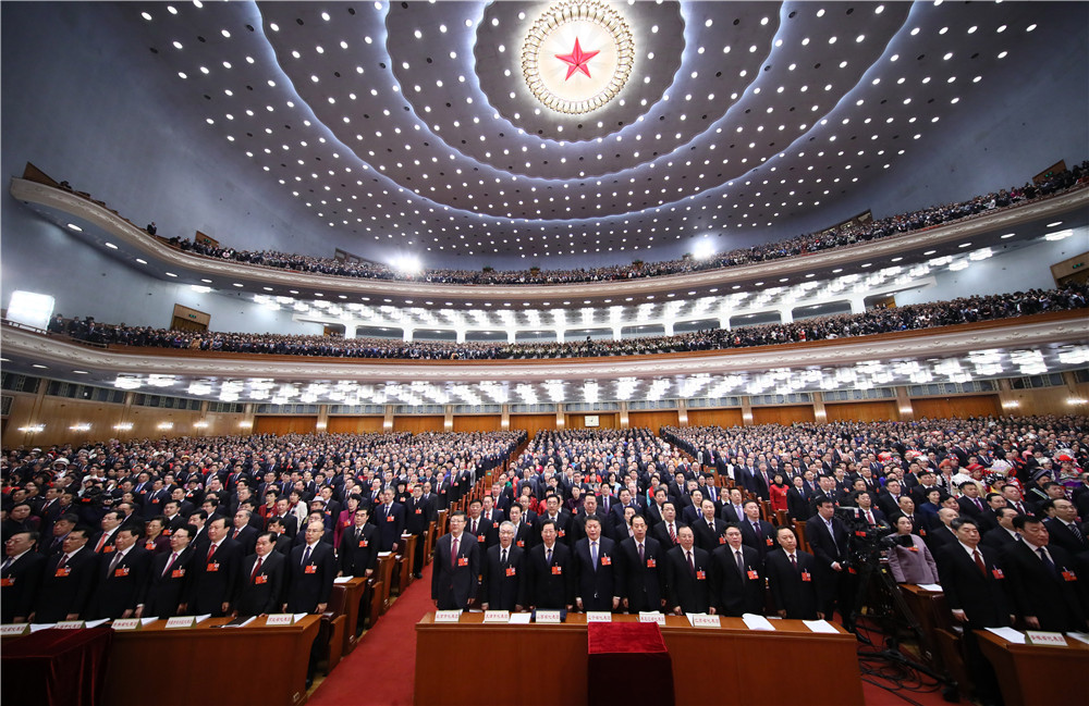 第十三屆全國人民代表大會第一次會議在北京人民大會堂開幕。新華社記者 蘭紅光 攝