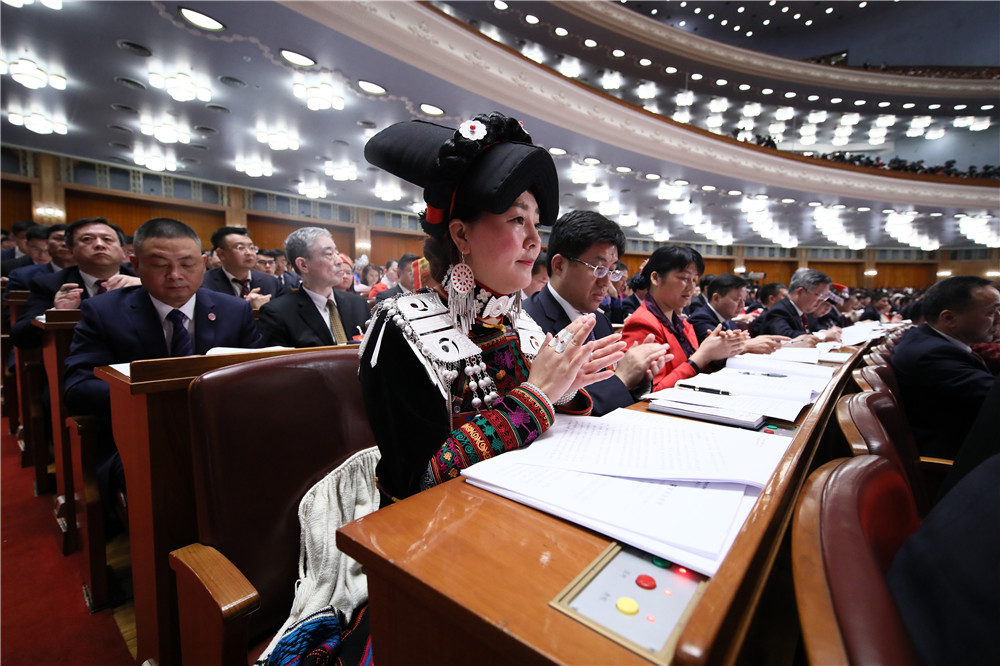 第十三屆全國人民代表大會第一次會議在北京人民大會堂開幕。新華社記者 蘭紅光 攝
