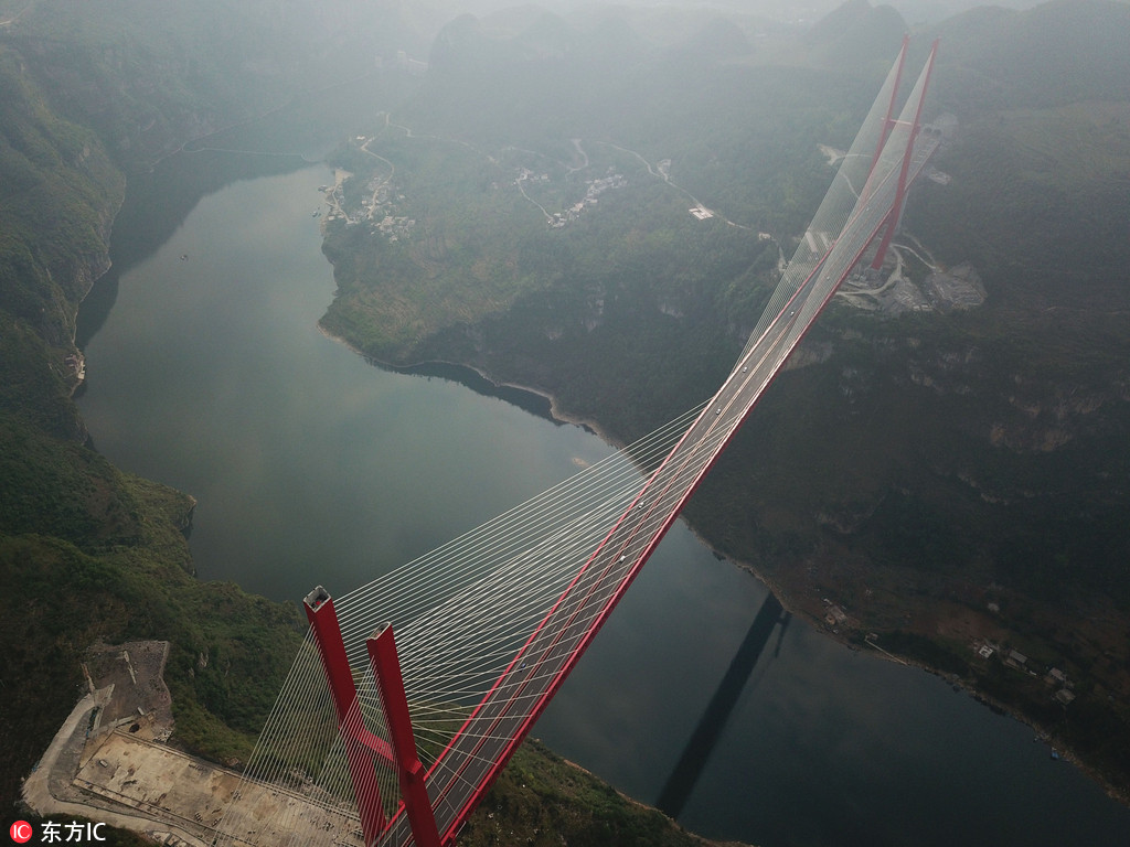 震撼航拍世界跨徑最大鋼桁梁斜拉橋——鴨池河大橋【7】