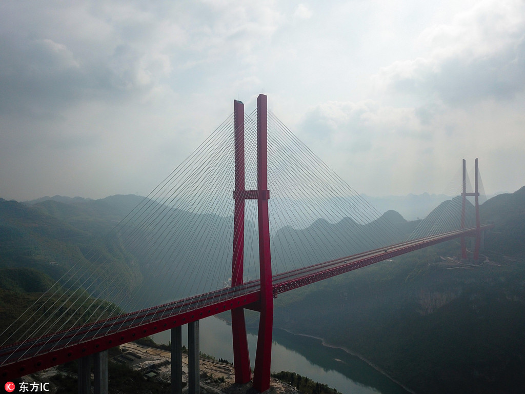 震撼航拍世界跨徑最大鋼桁梁斜拉橋——鴨池河大橋【3】