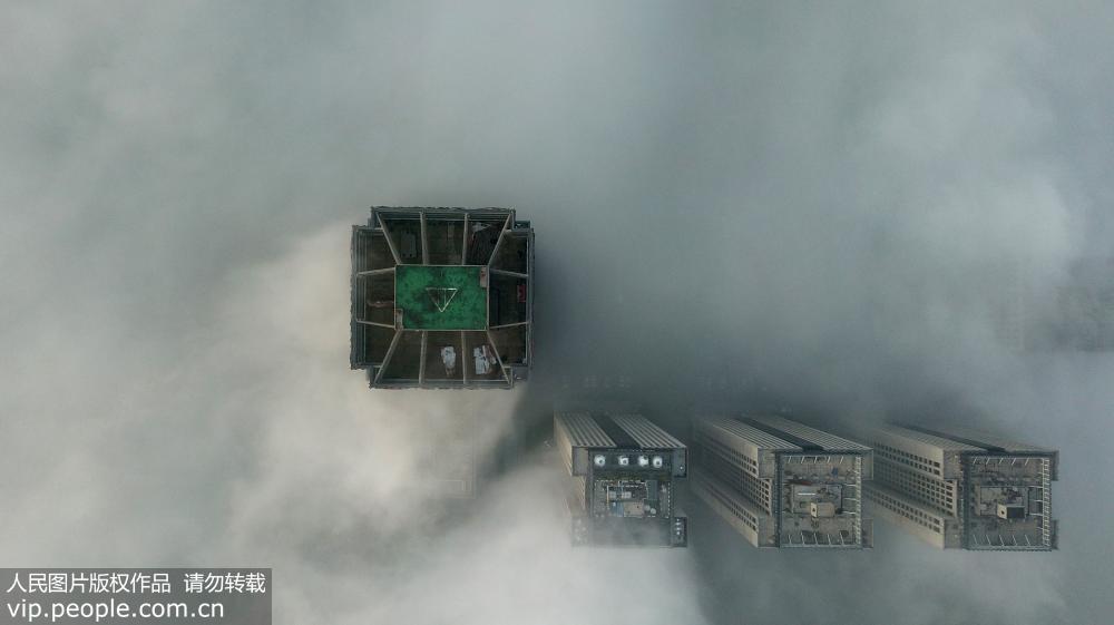 江苏扬州：雾海“仙境”美如画