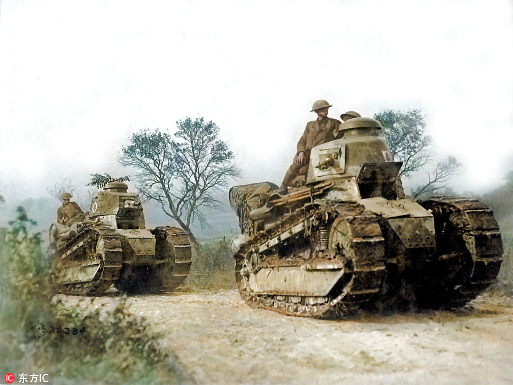 英國電工為一戰老照片“上色” 士兵和坦克組合抓人眼球【2】