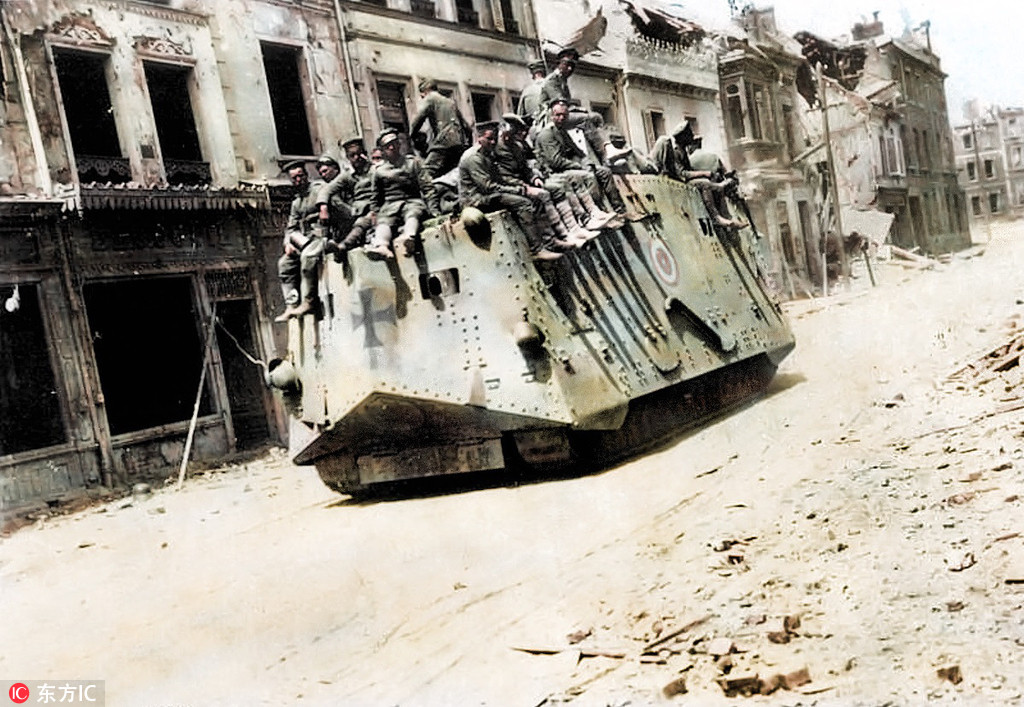 英國電工為一戰老照片“上色” 士兵和坦克組合抓人眼球【3】