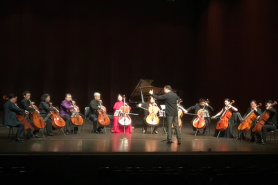 來自全國各地的大提琴家齊聚舞台演繹世界名曲。