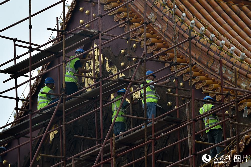 北京天安门城楼修缮进行中【3】