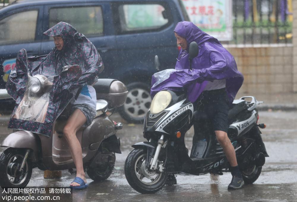 江蘇南通：台風帶來大風大雨 市民出行受影響【4】