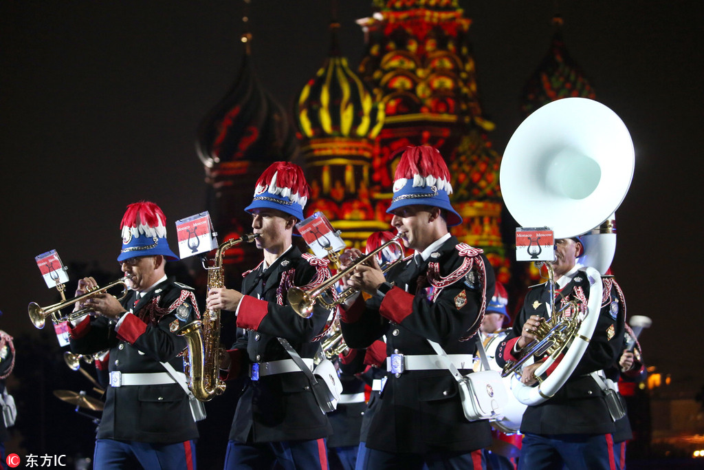 2018俄羅斯國際軍樂節舉行 莫斯科紅場成音樂海洋【7】