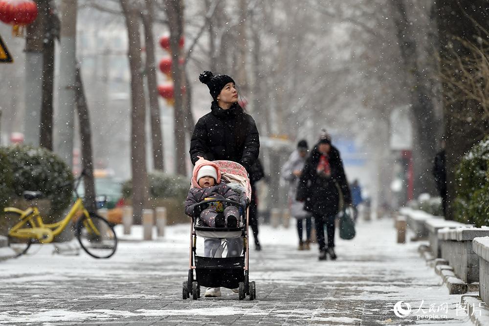 北京城區迎降雪 孩子撒歡玩雪忙【5】