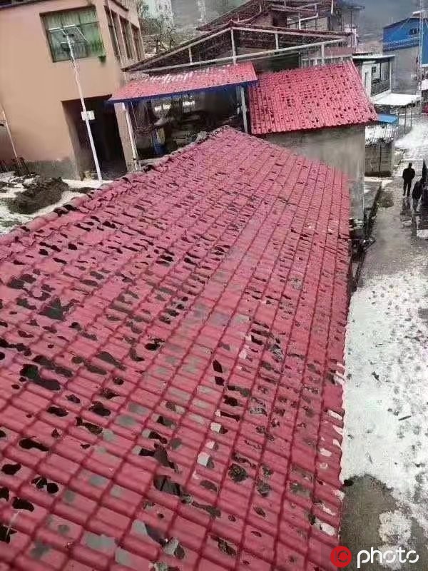雲南金平縣遭受冰雹襲擊 蔬菜被砸懨、道路堆積厚度達30厘米【5】