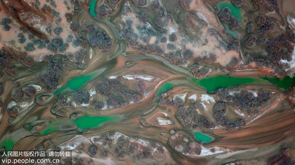 航拍新疆羅布淖爾國家濕地公園風景如畫