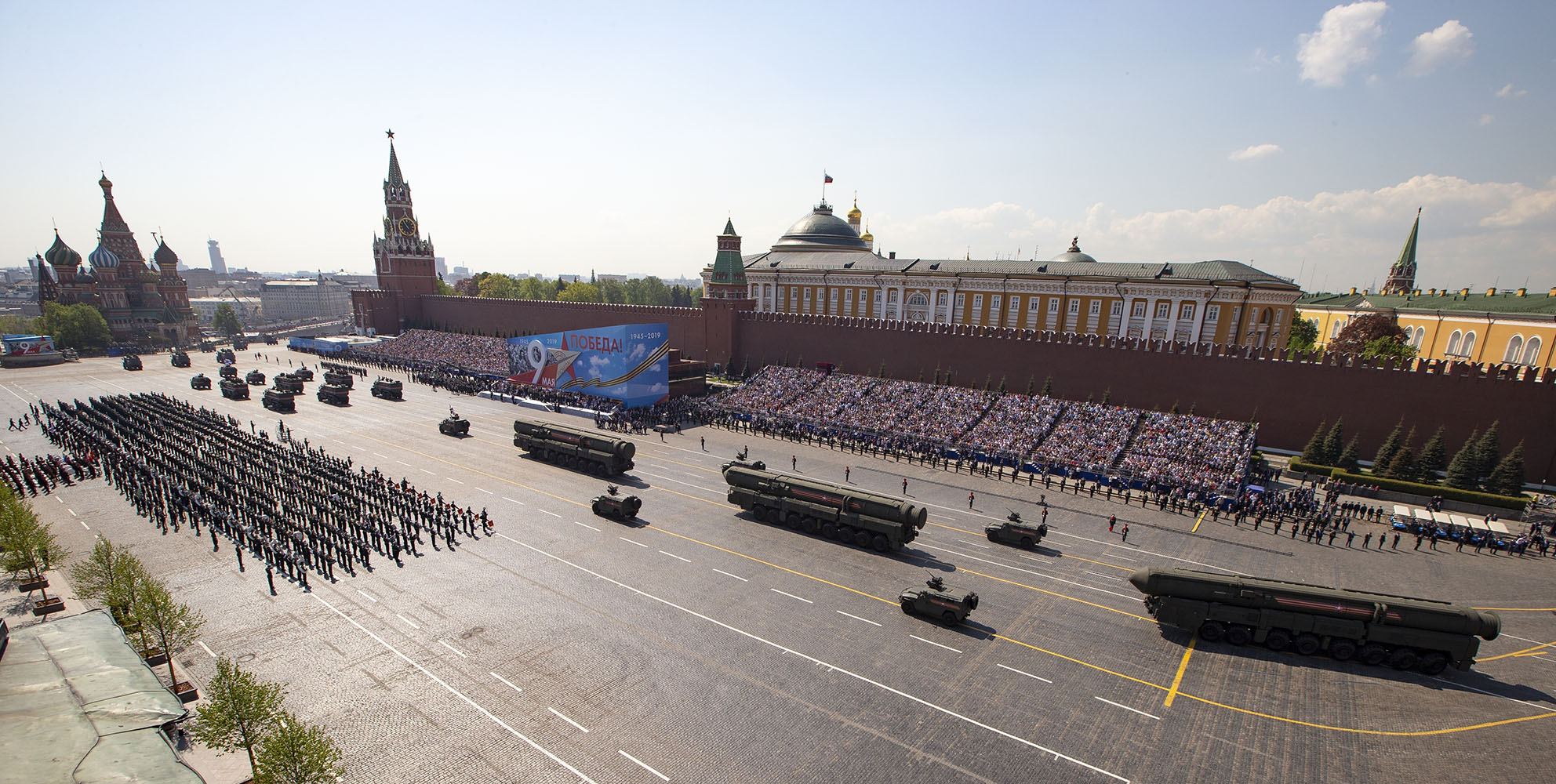 這是5月7日在俄羅斯首都莫斯科拍攝的閱兵式彩排現場。新華社/美聯