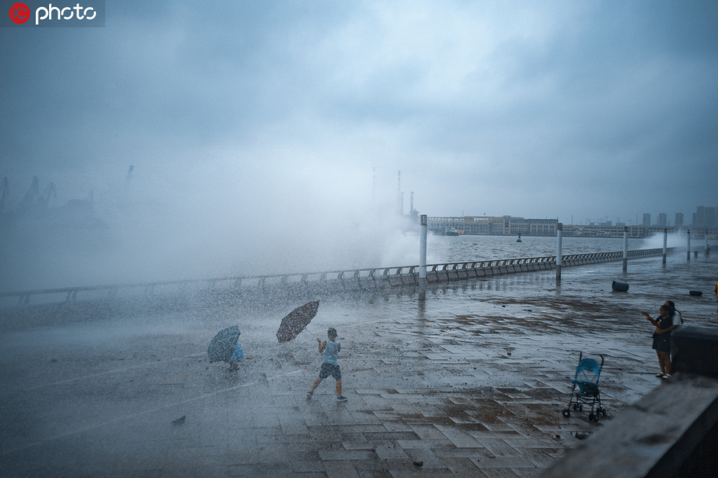 台風“利奇馬”即將途徑大連 市民競相逐浪與大浪合影