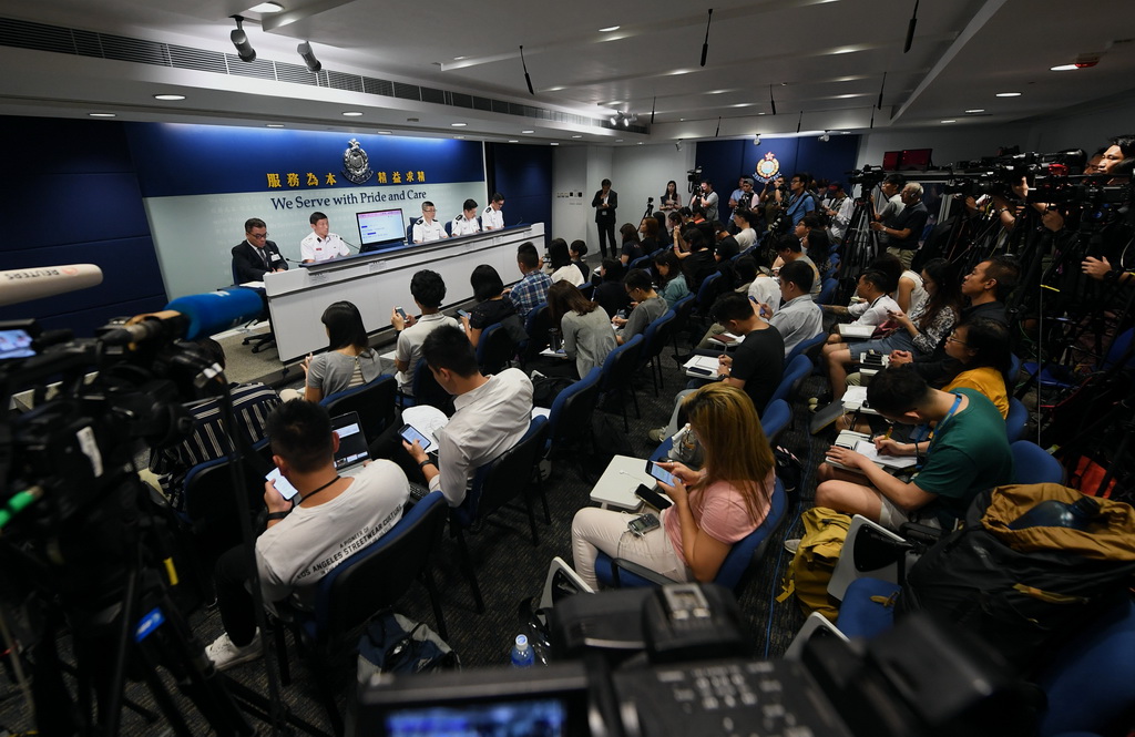 9月2日，香港警方舉行例行記者會。新華社記者 毛思倩 攝