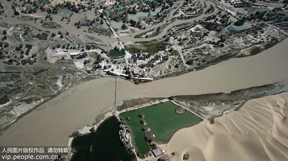 8月28日，新疆塔裡木河“生命水”經過尉犁縣段進入周邊的胡楊林。