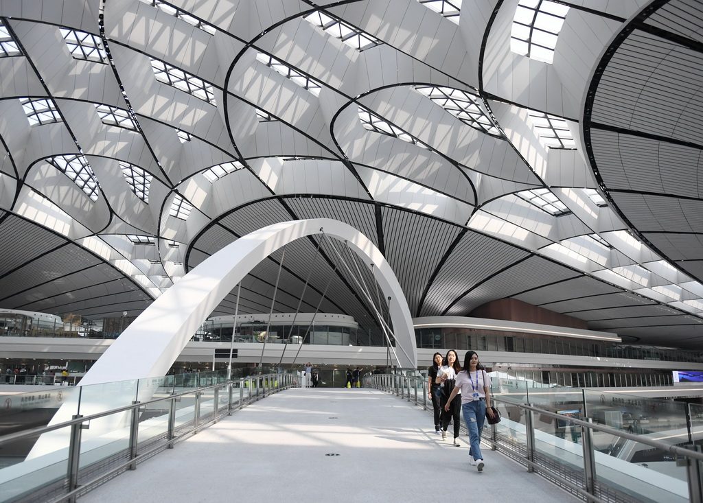 9月4日拍攝的北京大興國際機場內部。