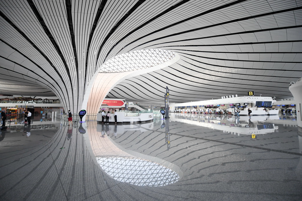 9月4日拍攝的北京大興國際機場內部。