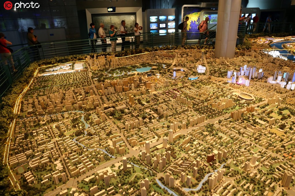 上海市縮微景觀模型。（2019年9月19日拍攝）