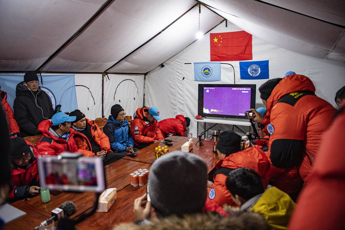 這是位於海拔5200米珠峰登山大本營的指揮帳（5月27日攝）。新華社記者 晉美多吉 攝
