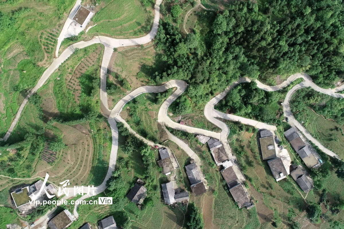 這是6月4日無人機拍攝的葛雪居住的村寨。