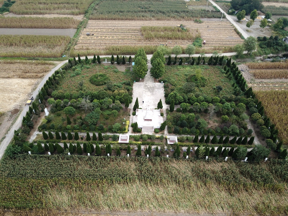 這是陳集鎮胡劉烈士陵園（9月15日攝，無人機照片）。