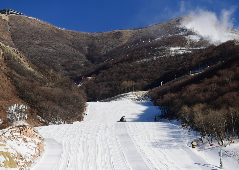 這是12月29日拍攝的國家高山滑雪中心。