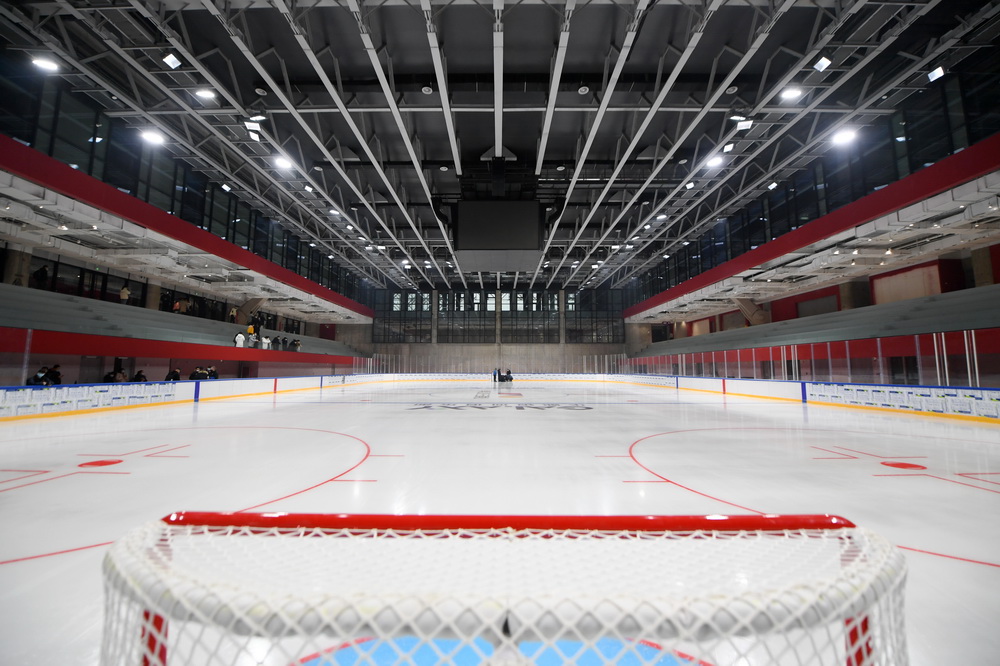 這是1月25日拍攝的五棵鬆冰上運動中心內景。