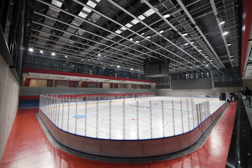 這是1月25日拍攝的五棵鬆冰上運動中心內景。