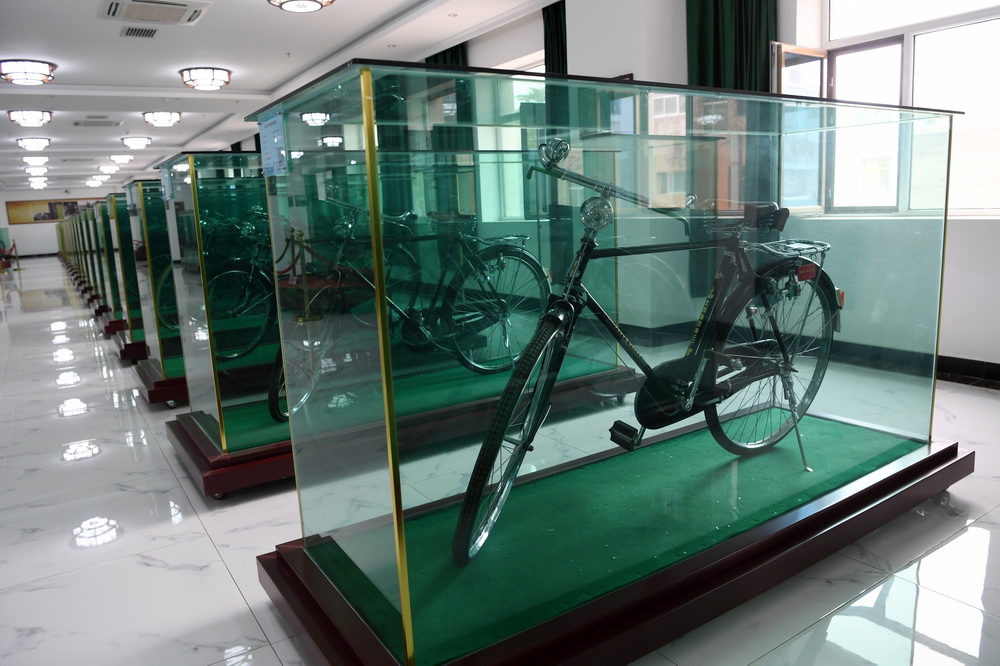 這是在甘肅三木自行車博物館拍攝的展出的各類自行車（6月2日攝）。