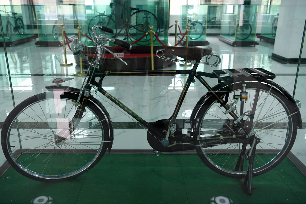 這是在甘肅三木自行車博物館拍攝的1921年產自日本的三治自行車（6月2日攝）。