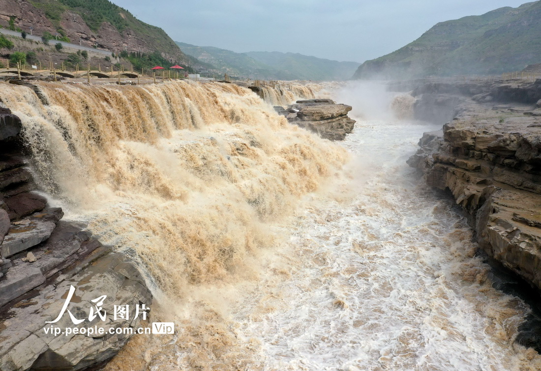 2021年8月23日，在山西省吉县拍摄的黄河壶口瀑布。
