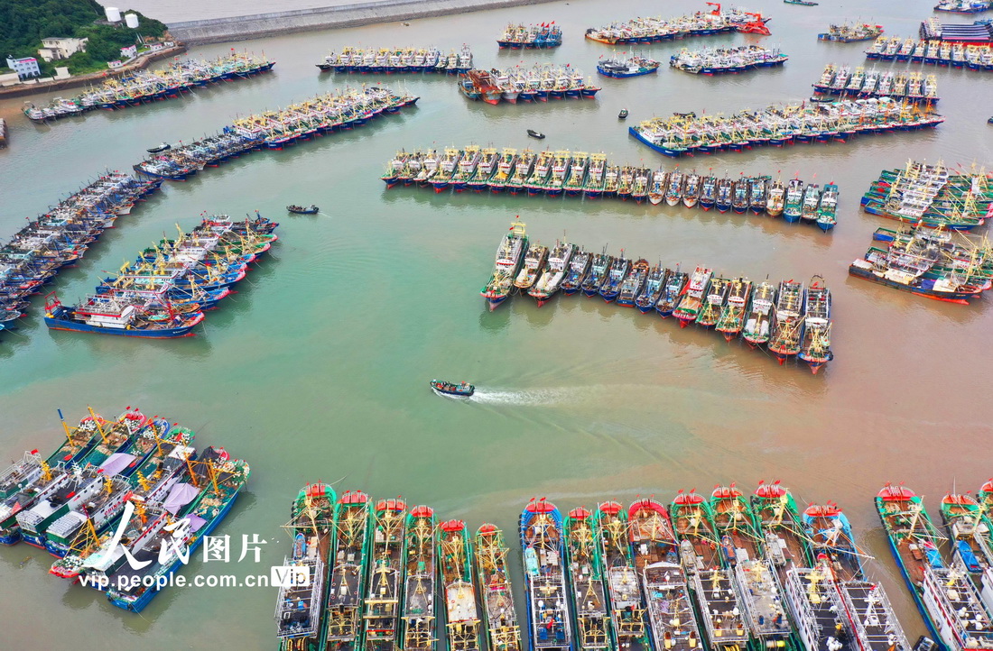 2021年9月14日，浙江省溫嶺中心漁港箬山港區停滿了忙著為東海開捕做物資准備的漁船。