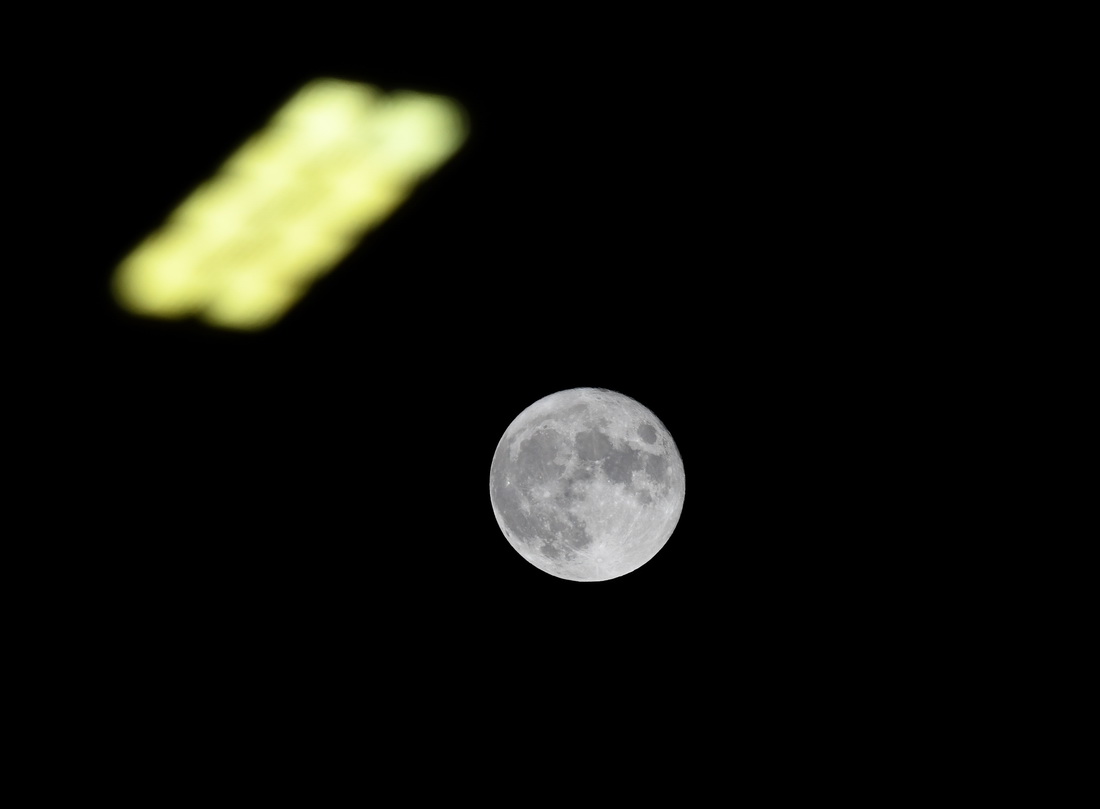 9月21日在北京市大興區拍攝的月亮。新華社記者 任鵬飛 攝