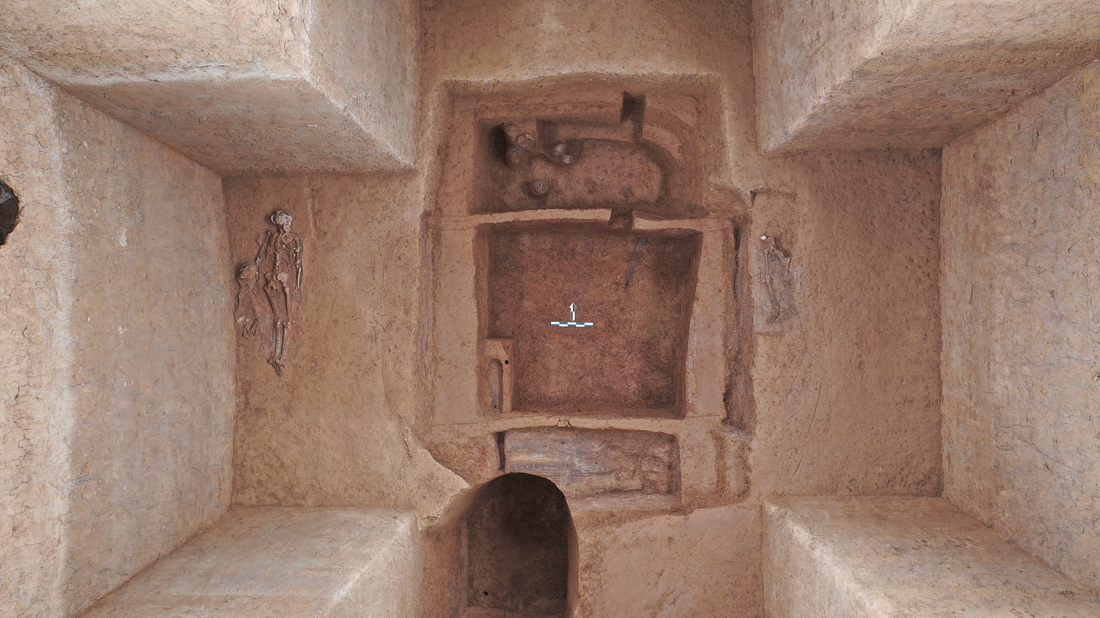 这是邵家棚遗址“中”字型大墓的墓室（资料照片）。新华社发（安阳市文物考古研究所供图）
