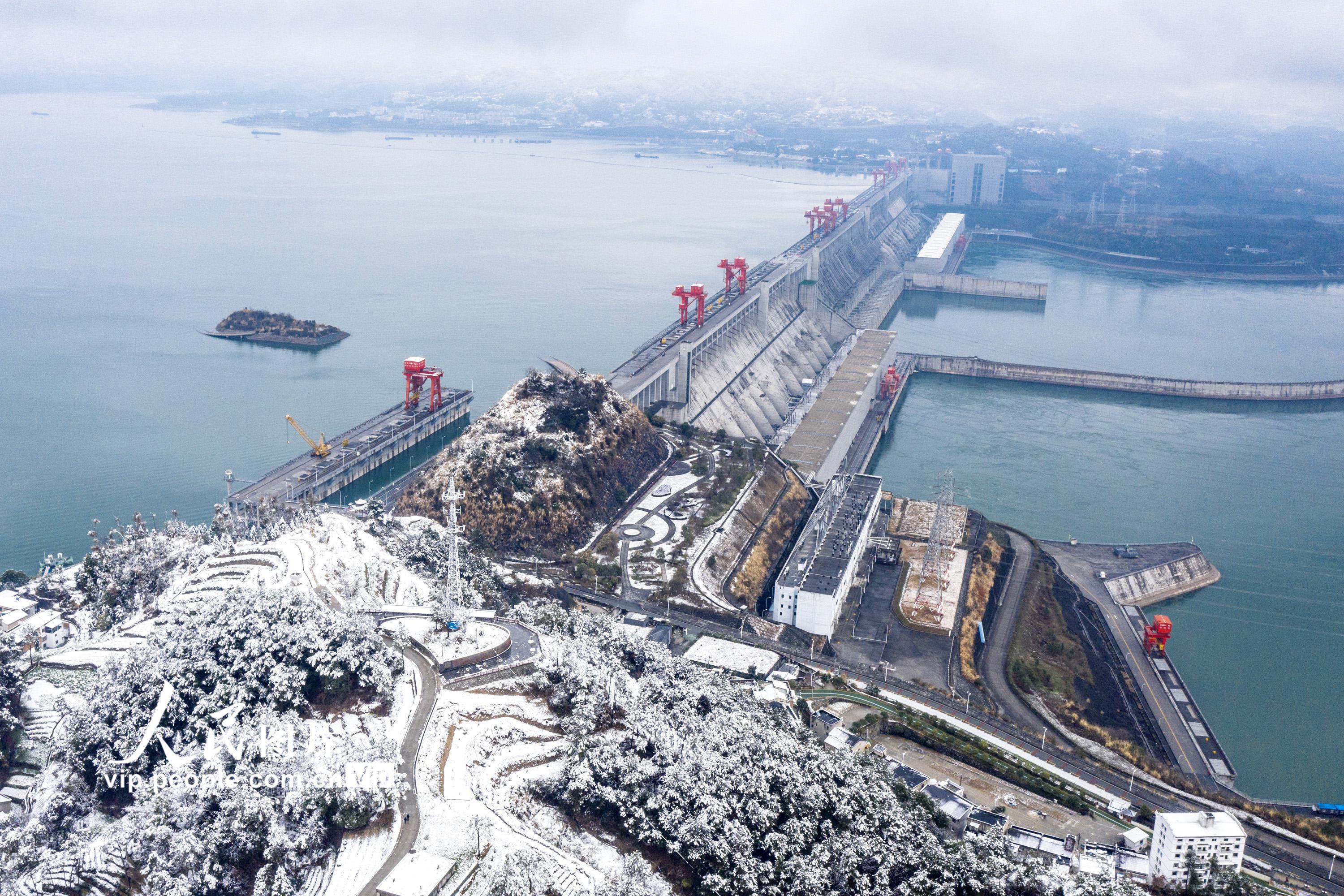 2022年2月7日，在湖北省宜昌市夷陵區三斗坪鎮中堡島村拍攝的雪景。