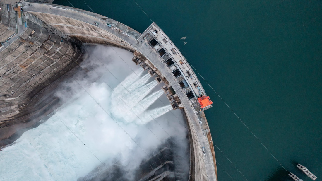 5月29日拍攝的白鶴灘水電站一景（無人機照片）。