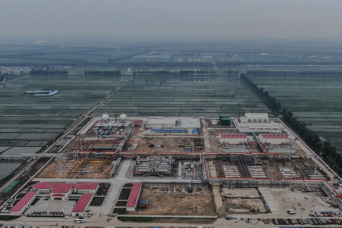 6月15日拍摄的中国石油辽河油田储气库群作业区（无人机照片）。